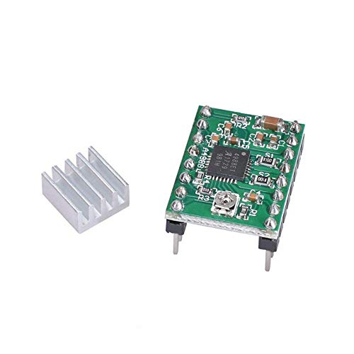 A4988 Stepper Motor Driver Module with Heatsink - Compatible with 3D Printers, CNC Machines & DIY Robotics Projects (Green) - Perfect for RAMPS 1.4, RepRap & Arduino Projects