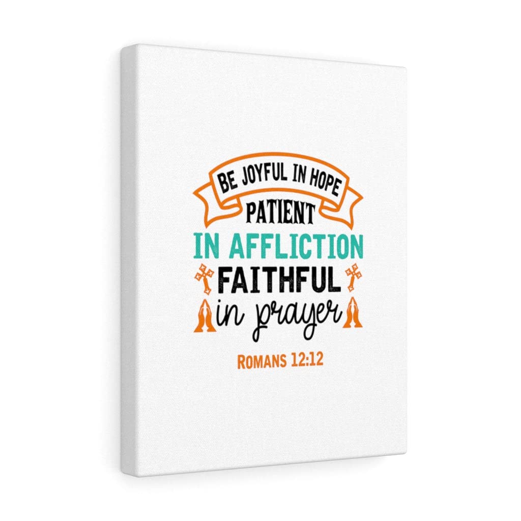 Faithful in Prayer Romans 12:12 Christian Wall Art - Bible Verse Print for Home Decor, Ready to Hang Scripture Wall Art - Perfect for Living Room, Bedroom & Church Decorations