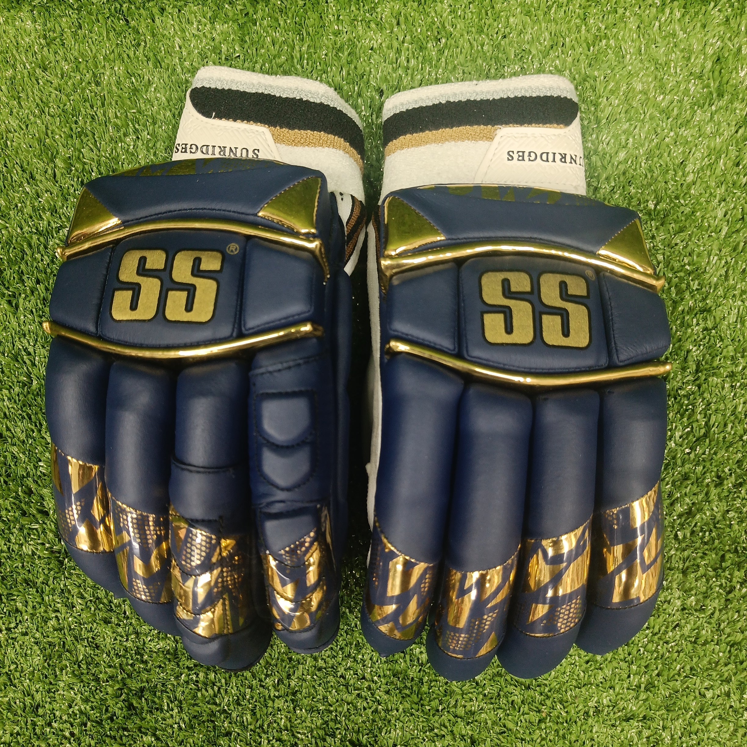 SS Super Test Gujarat Titan IPL Cricket Batting Gloves - Premium Leather Cricket Gloves for Men & Youth - Perfect for Professional Matches, Training & League Games