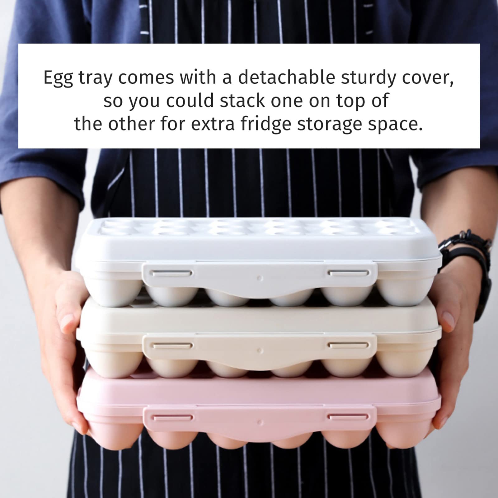 Large Capacity 12-Egg Outdoor Holder - Durable Plastic Egg Storage Container for Picnics, Camping & Farm Use - Gray