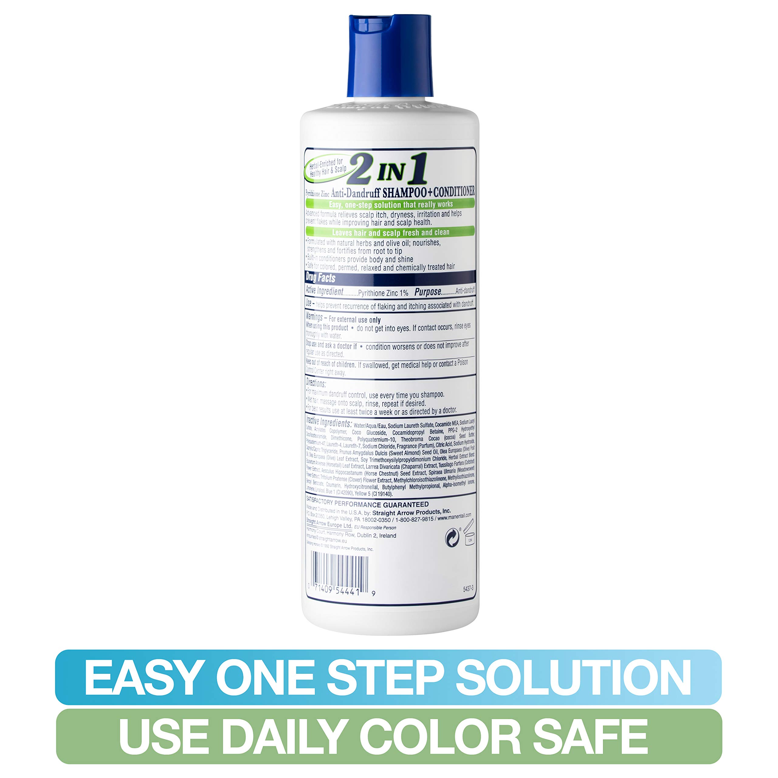 Mane 'n Tail Daily Control 2-in-1 Anti-Dandruff Shampoo & Conditioner for Men & Women - 12 oz | Hydrating Scalp Treatment for Flakes & Itch Relief | Perfect for Daily Hair Care Routine