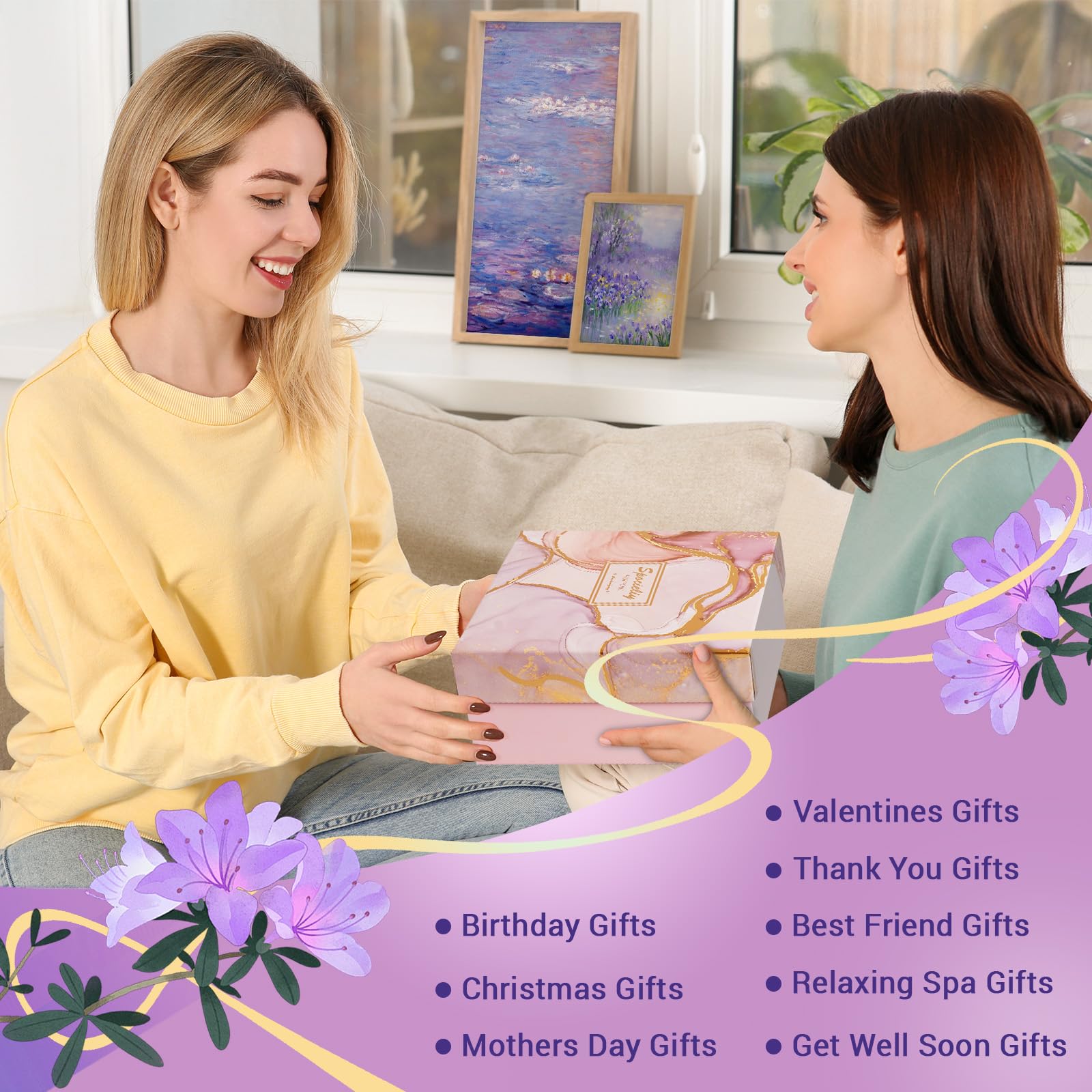 Luxury Self Care Gift Basket for Women - Spa Relaxation Birthday, Get Well Soon & Valentine's Day Present - Perfect for Her Relaxation, Recovery & Special Occasions
