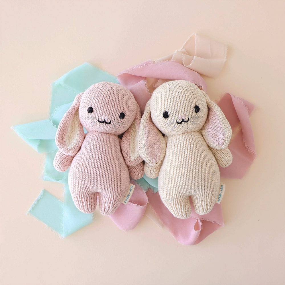 Cuddle+Kind Organic Cotton Baby Bunny Plush Toy - Soft & Huggable Stuffed Animal for Newborns, Toddlers & Kids | Perfect for Nursery Decor, Baby Shower Gifts & Cuddling
