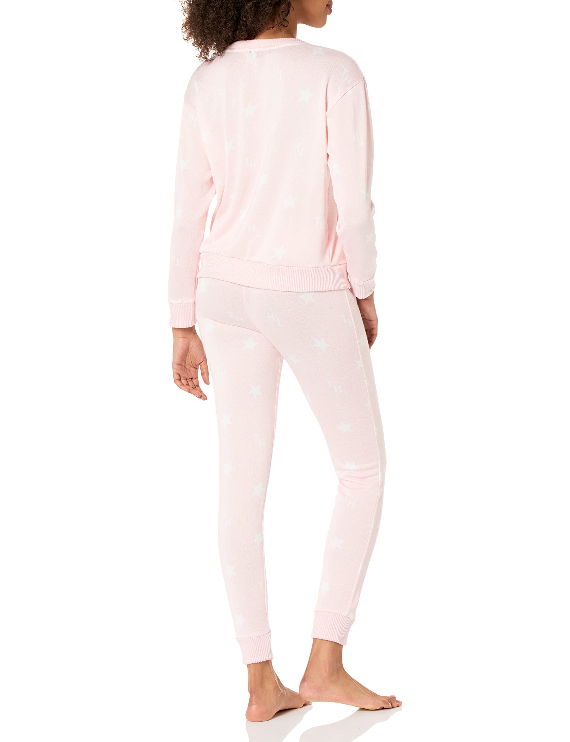 Tommy Hilfiger Women's Hacci Pullover & Jogger Sleep Pajama Set - Cozy Loungewear for Relaxing at Home or Overnight Stays