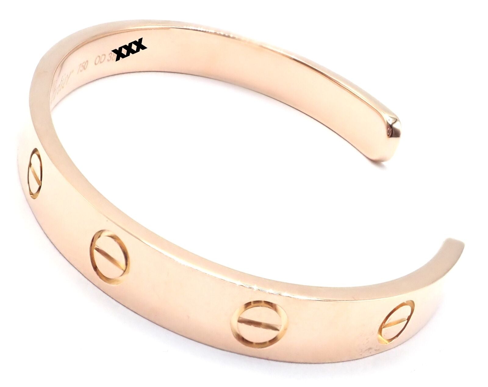 Authentic Cartier 18K Rose Gold Pink Sapphire Love Cuff Open Bracelet - Size 16 - Luxury Jewelry Gift for Women, Perfect for Anniversaries, Valentine's Day & Special Occasions