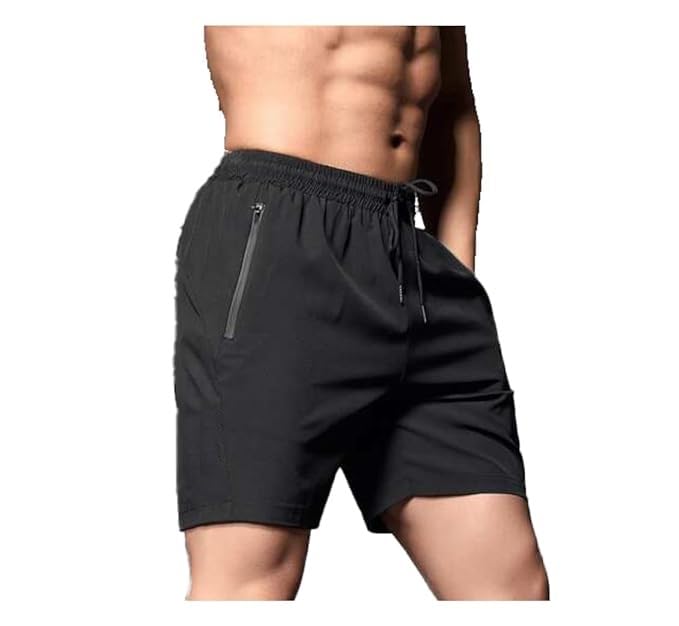 **Aryan Hosiery Men's Quick-Dry Polyester Running Shorts with Zipper Pockets - Lightweight Gym & Yoga Shorts for Sports, Workout & Active Lifestyle**