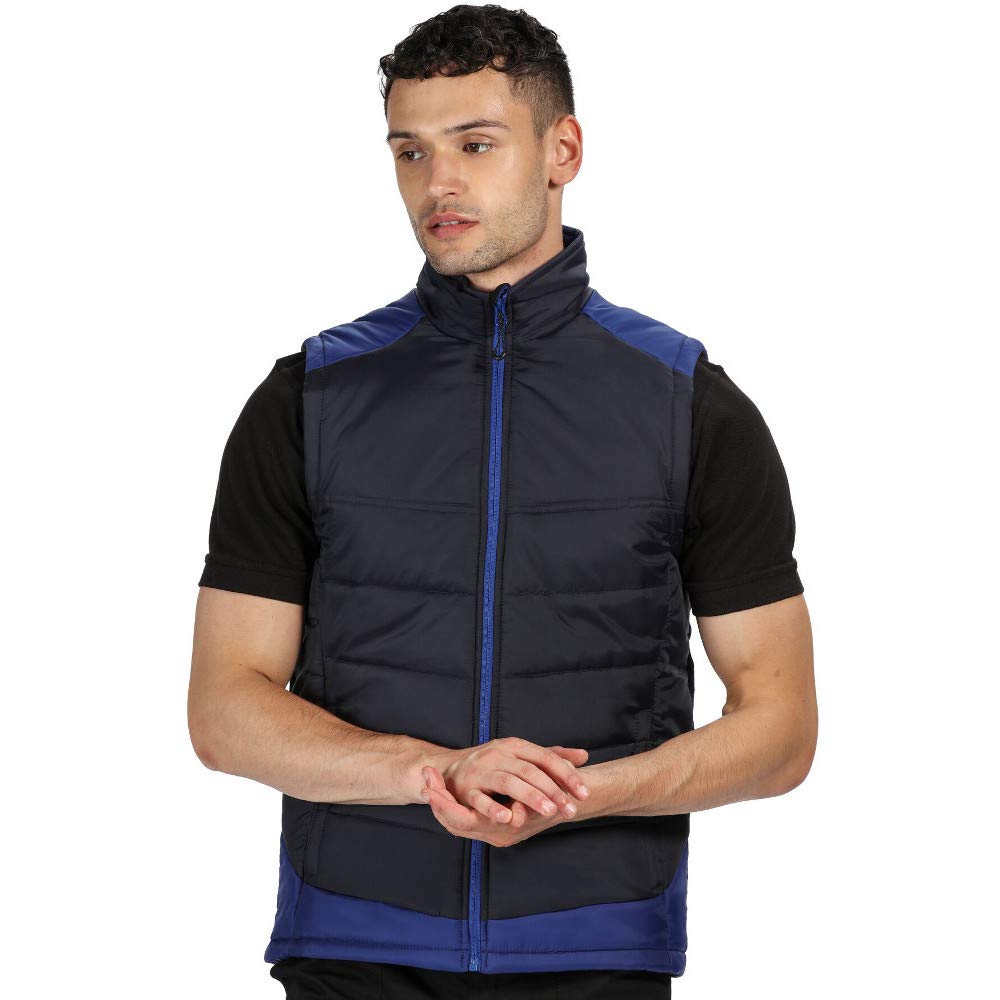 Men's Professional Contrast Insulated Water Repellent Bodywarmer Vest - Lightweight Warm Winter Jacket for Outdoor Activities, Hiking & Work