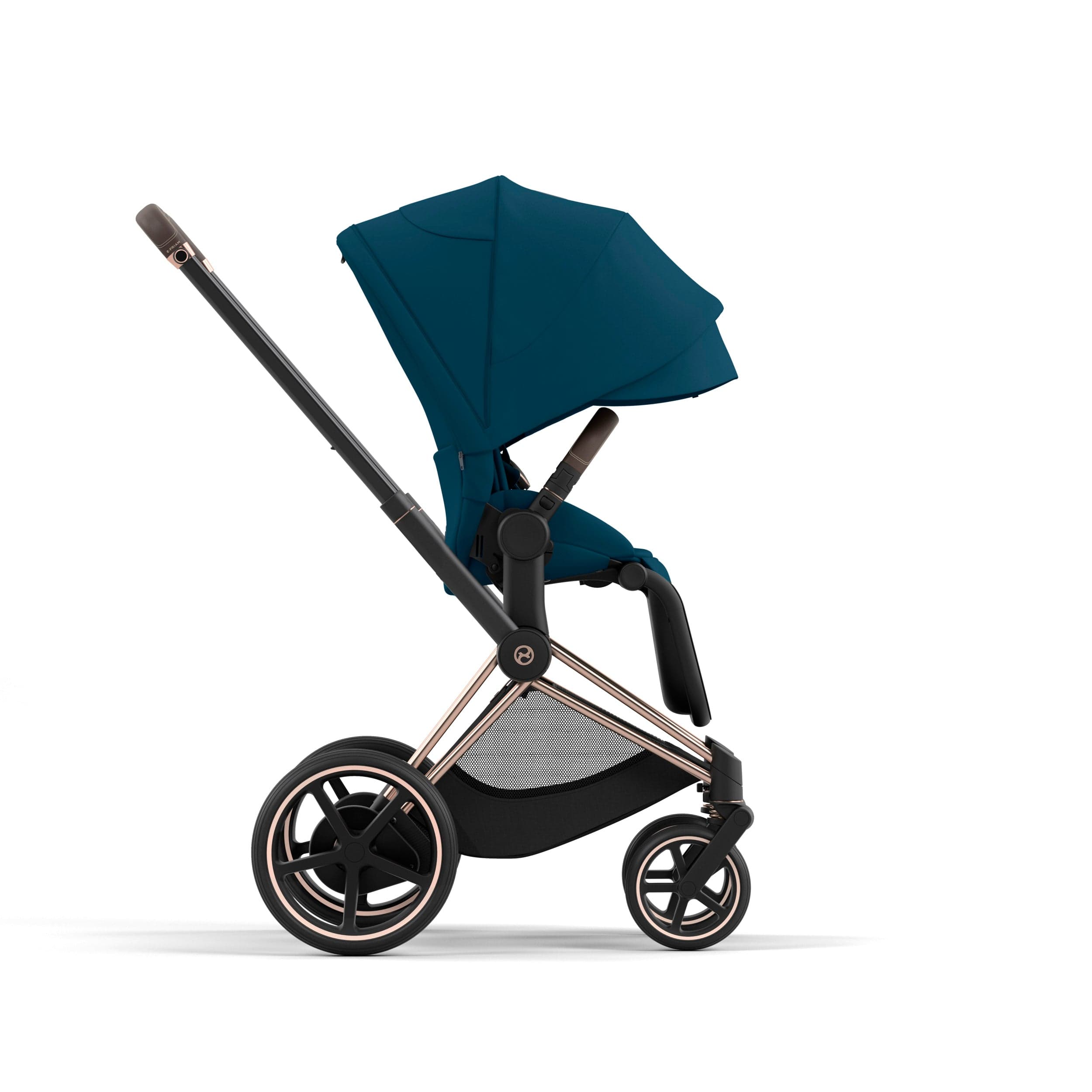 Cybex ePriam 2 Complete Stroller - Rose Gold & Brown Luxury Baby Stroller with All-Wheel Suspension | Perfect for City Walks, Shopping & Travel