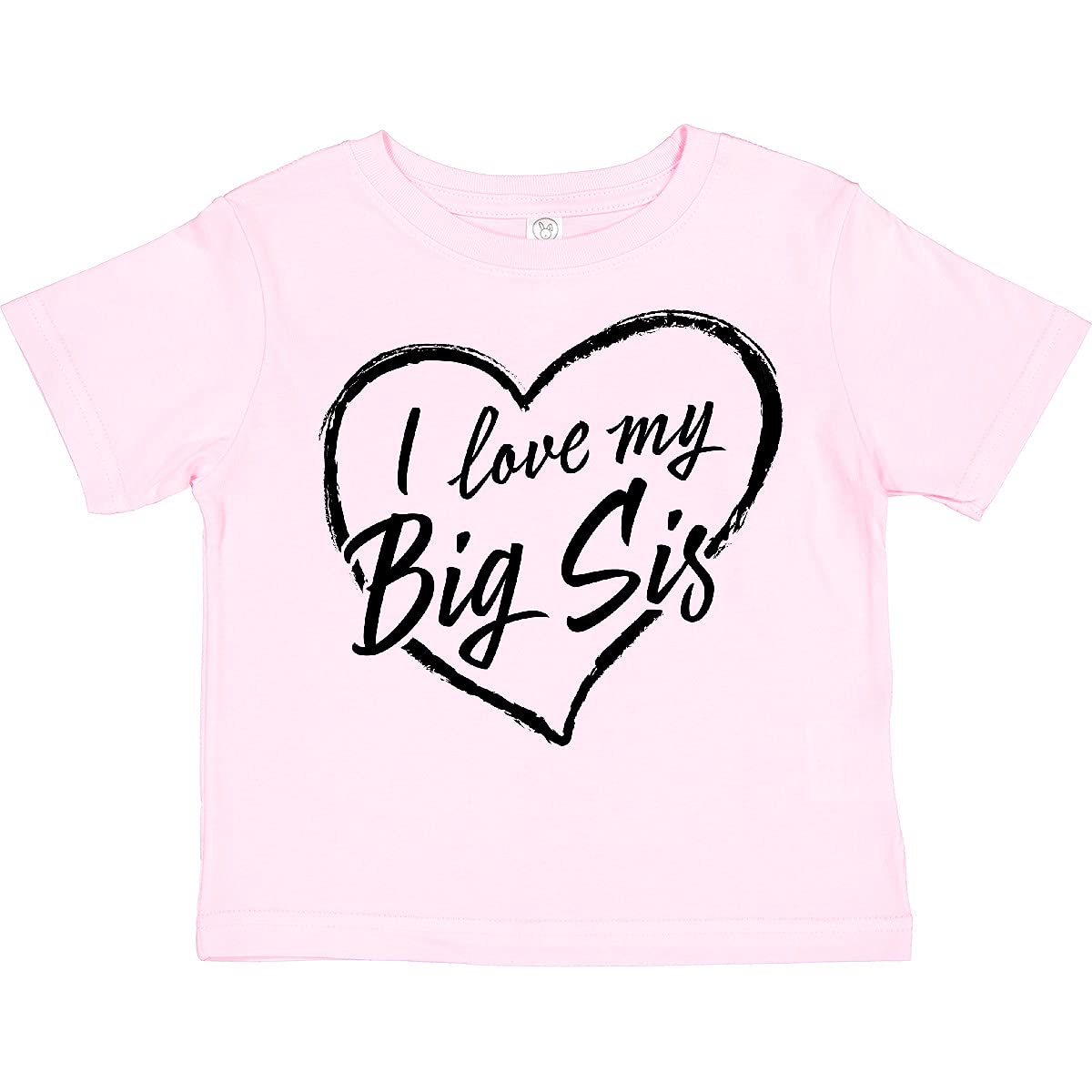 Inktastic I Love My Big Sis Black Chalk Heart Toddler T-Shirt - Cute Sibling Matching Outfit for Toddlers & Kids