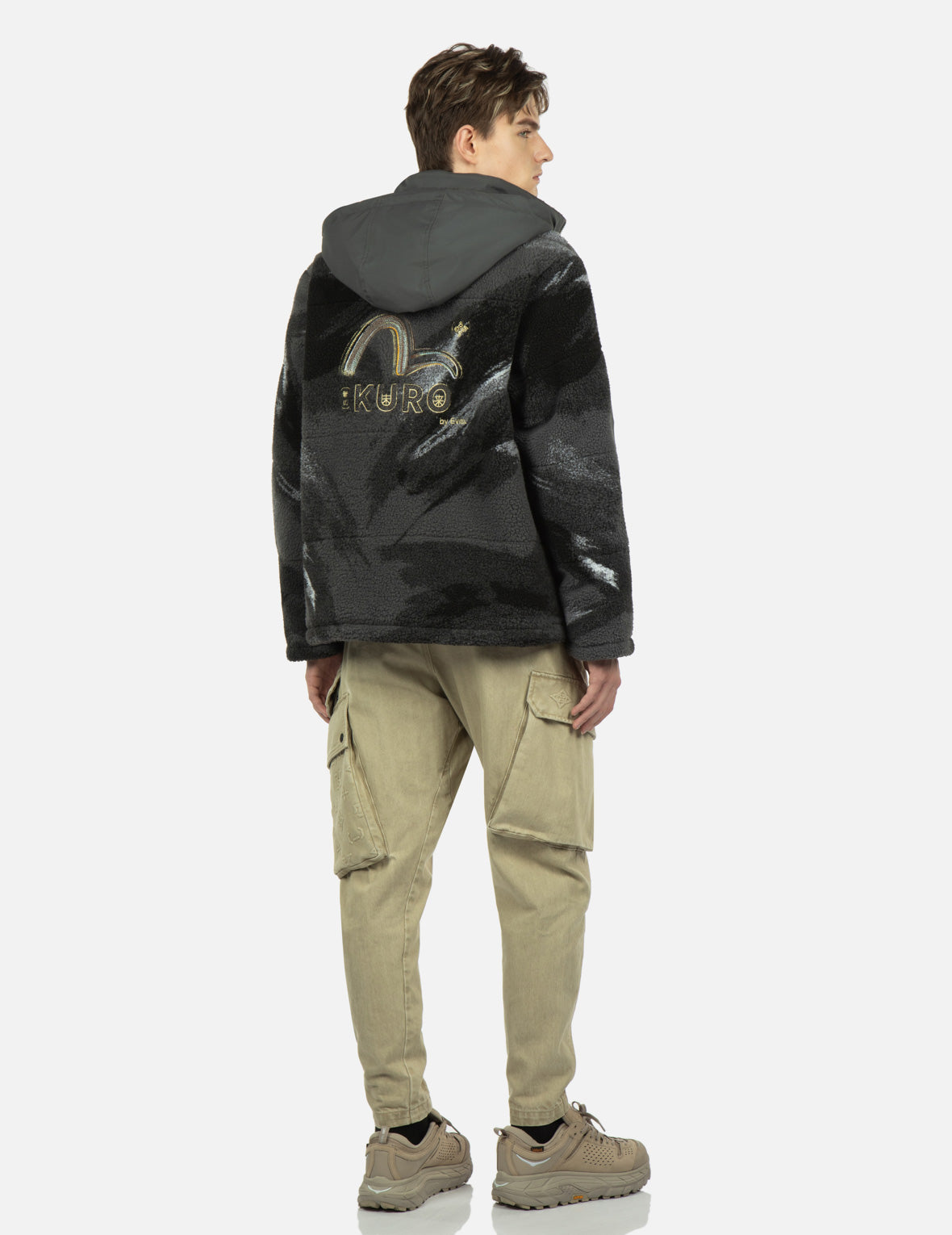 Camouflage Jacquard Padded Jacket for Men - Warm Winter Hunting Coat with Brush Pattern - Perfect for Outdoor Adventures, Camping & Hiking
