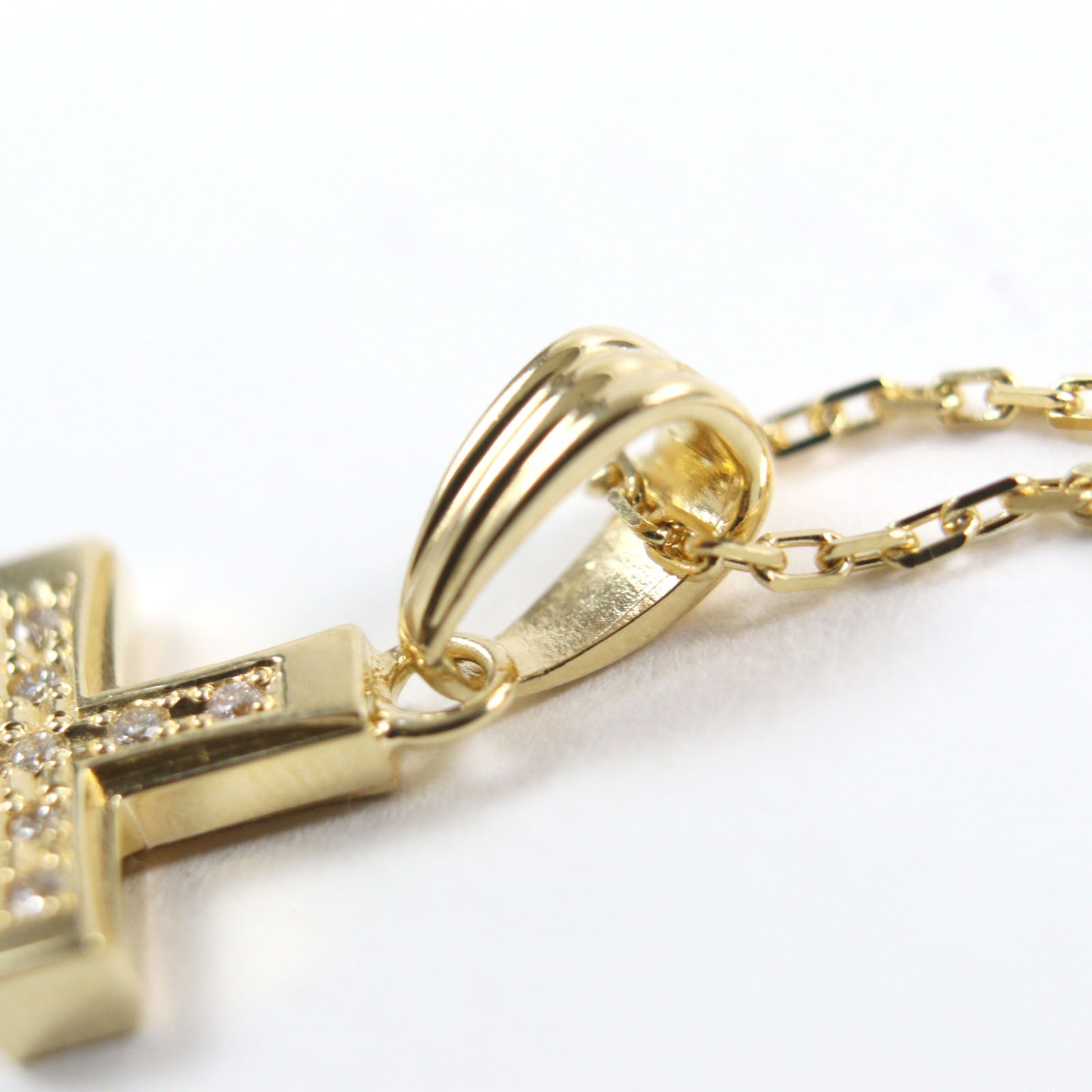 18K Gold Diamond Cross Reversible Pendant Necklace for Women - Elegant Religious Jewelry Gift for Christmas, Baptism & Special Occasions