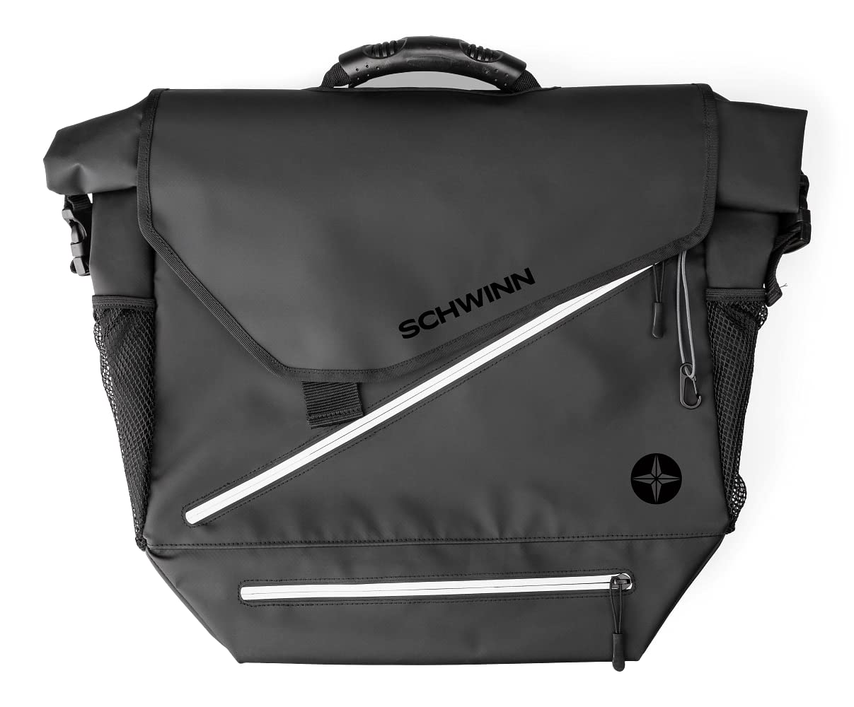 **Schwinn Bike Pannier Bag - Waterproof Bicycle Storage Accessory for Phone, Snacks & Wallet - Easy Mount Bike Rack Attachment - Perfect for Commuting, Groceries & Outdoor Adventures**