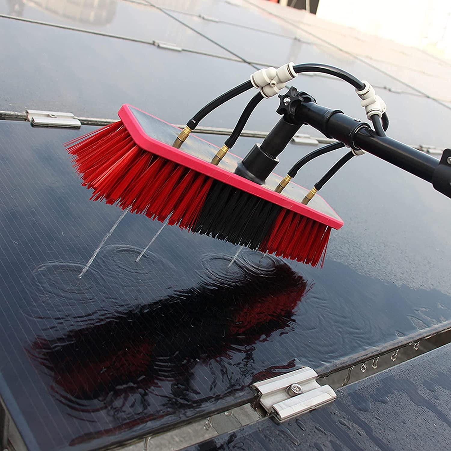 **12Ft-36Ft Aluminum Water Fed Window Cleaning Pole with 35cm Brush - Professional Outdoor Window Cleaner for Glass, Solar Panels & High Surfaces - Ideal for Home, Office & Commercial Use**