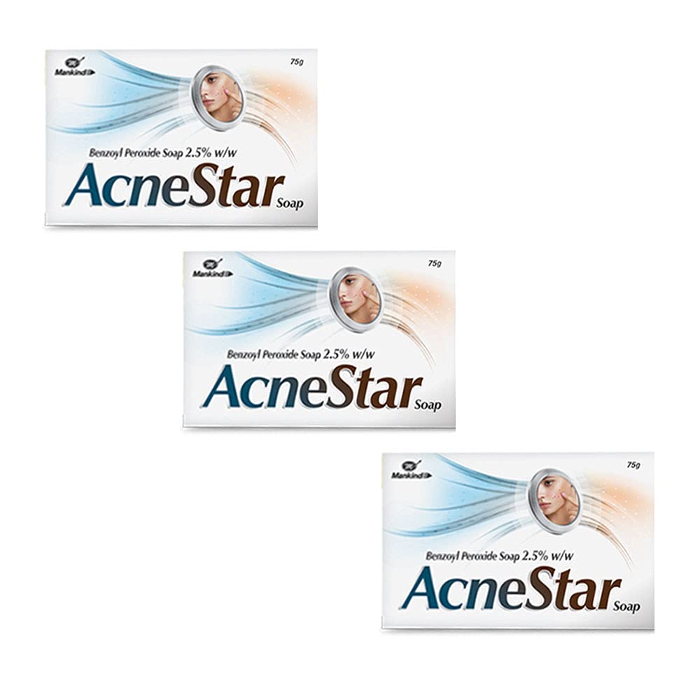 AcneStar Acne Treatment Soap Pack of 3 - Natural Tea Tree Oil & Salicylic Acid Face Wash for Clear Skin - Perfect for Teen & Adult Acne, Blackheads & Oily Skin Care Routine