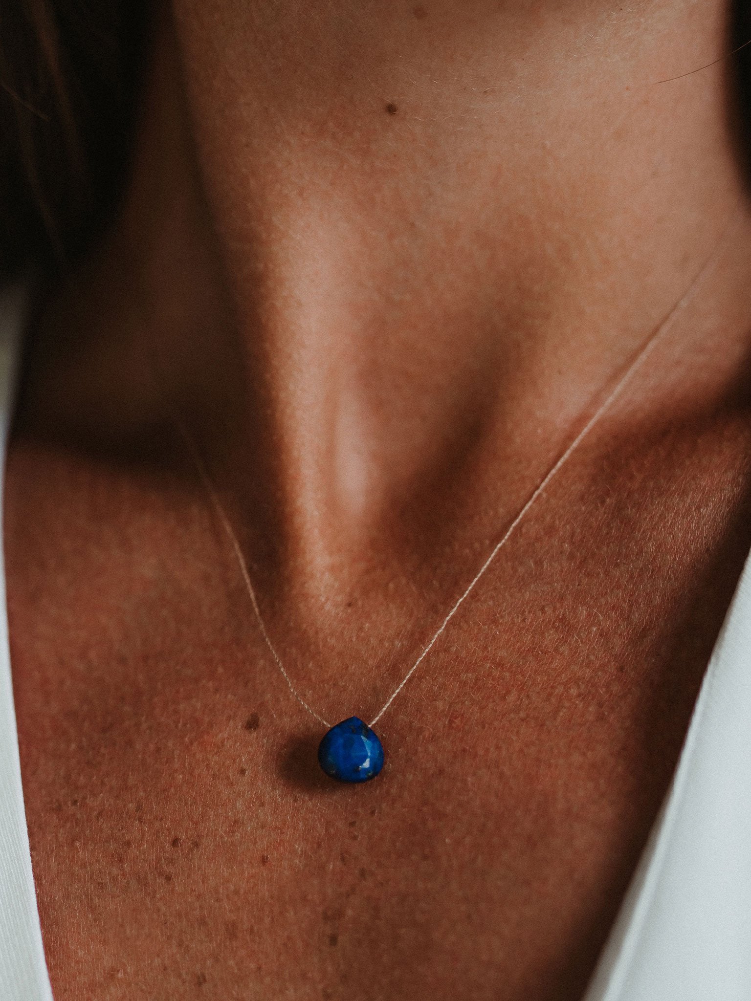 Wanderlust Life Fine Cord Necklace with Genuine Lapis Lazuli Stone - Perfect for Boho Style, Yoga, Meditation & Spiritual Healing