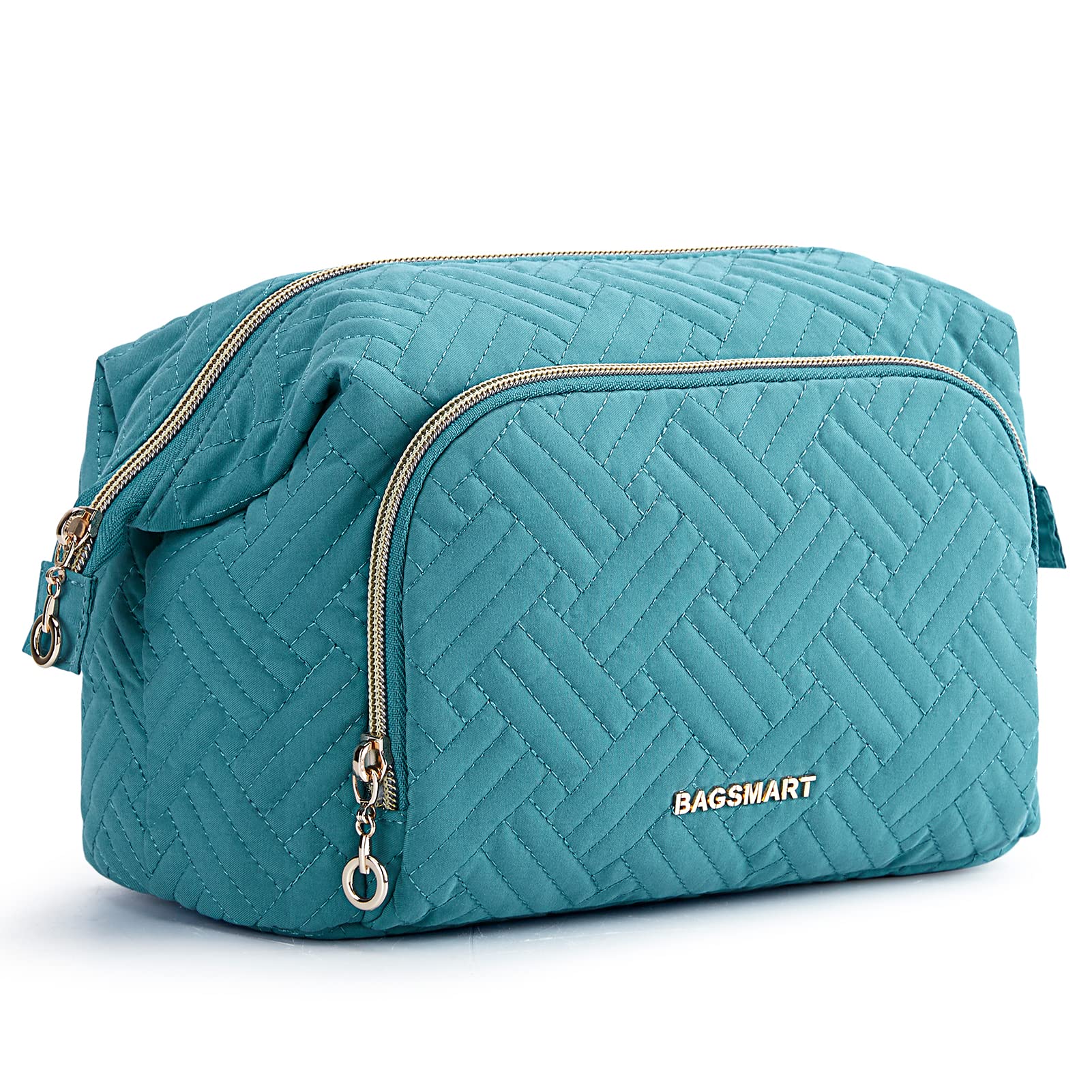 BAGSMART Travel Makeup Bag for Women - Large Cosmetic Organizer Case with Wide Open Design, Perfect for Toiletries, Brushes & Beauty Accessories - Ideal for Travel, Home Storage & Daily Use