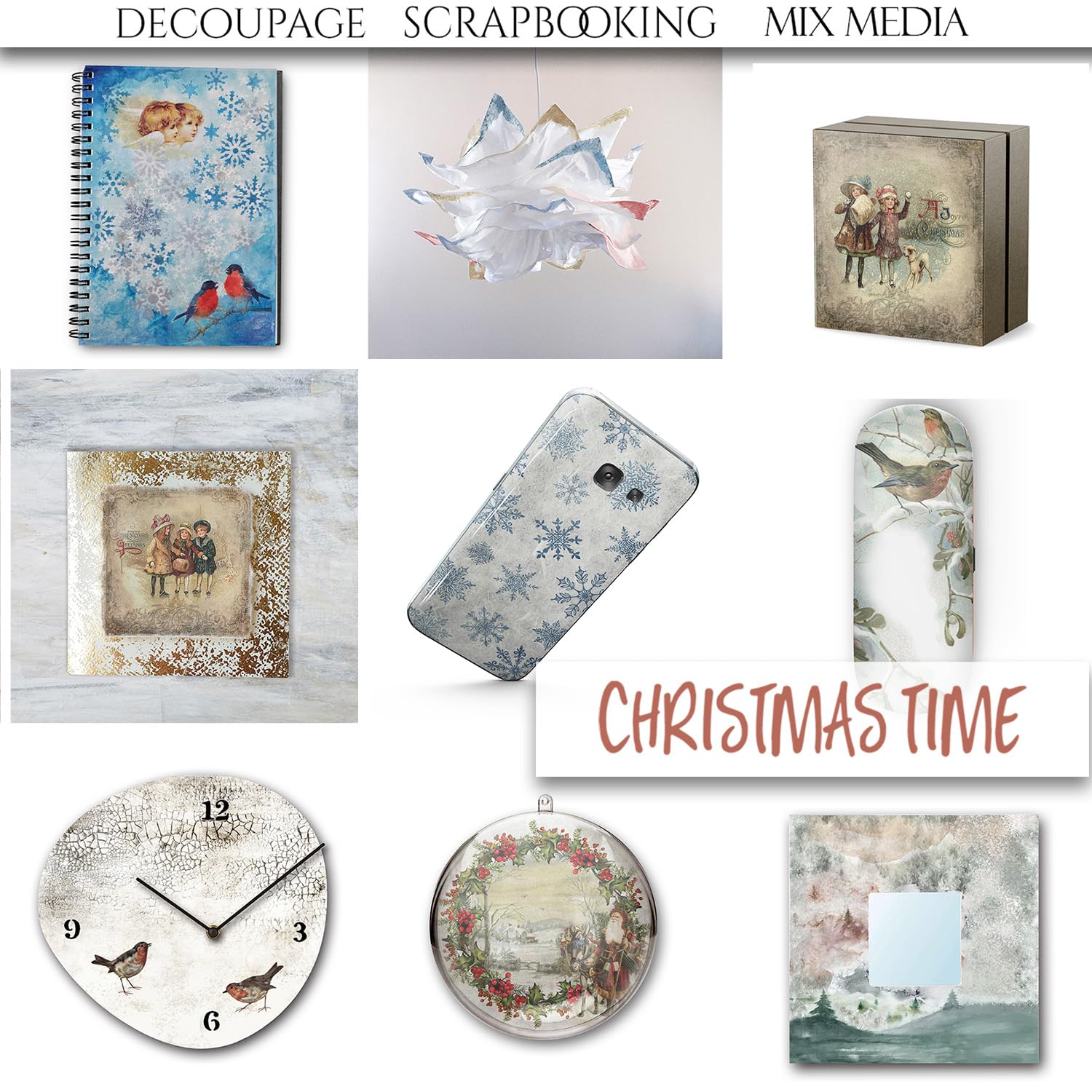 Premium Christmas Rice Paper Sheets 29.7 x 21 cm (A4 Size) - RP024 for Holiday Crafts, Scrapbooking & DIY Decorations