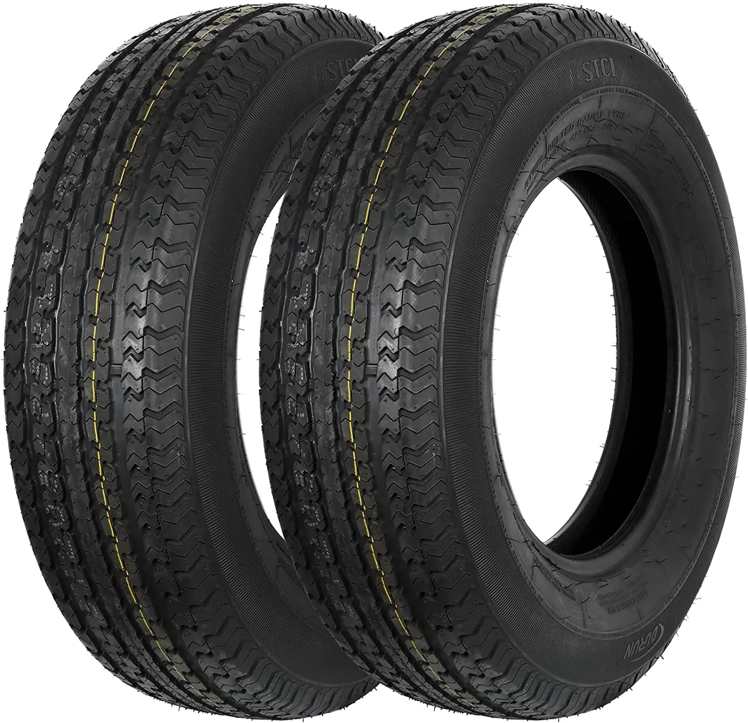 ST205/75R14 Radial Trailer Tire - Heavy Duty 8 Ply Load Range D - Set of 2 - Perfect for Boat Trailers, Utility Trailers & Campers - Durable All-Season Performance