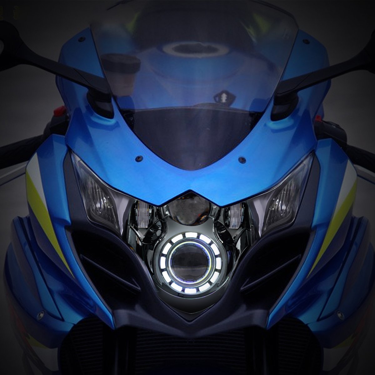KT LED Headlight Assembly for Suzuki GSX-R1000 GSXR1000 2009-2016 - White DRL Custom Modified Motorcycle Sportbike Front Headlamp with High/Low Beam - Perfect for Night Riding & Performance Upgrades