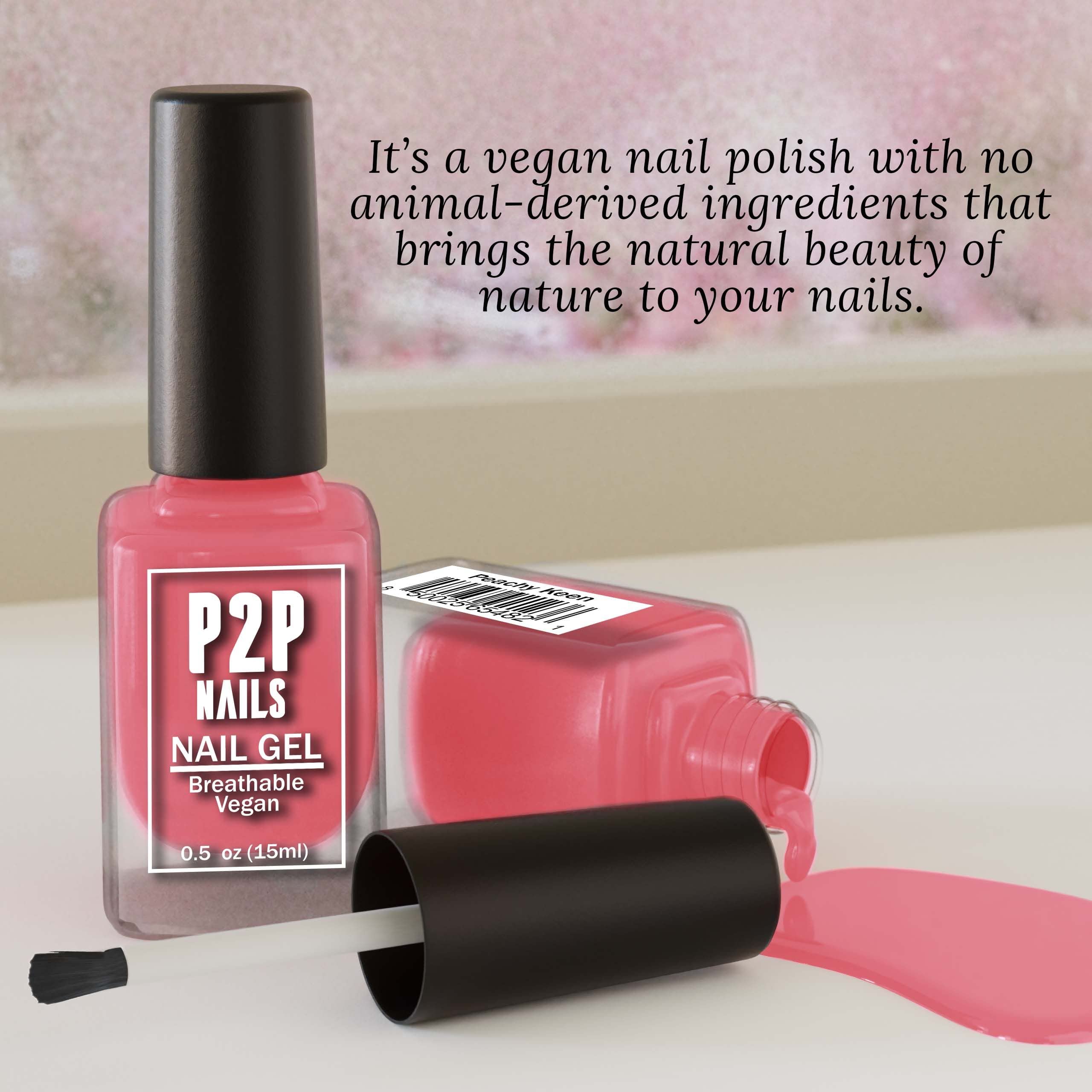 Vegan Pink Nail Gel Polish - Quick Dry Long Lasting Nail Art Gel with Smooth Texture - Non-Toxic Cruelty Free Nail Polish Kit for Manicures & Pedicures - Perfect for Salon, Home DIY & Special Occasions (Peachy Keen)