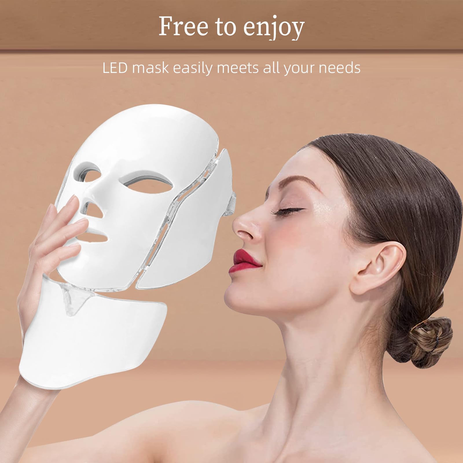 7-in-1 LED Facial Skin Care Mask with Red Light Therapy - Professional At-Home LED Face Mask for Anti-Aging, Acne Treatment & Skin Rejuvenation | Perfect for Spa Days, Self-Care Routines & Dermatologist Recommended Treatments