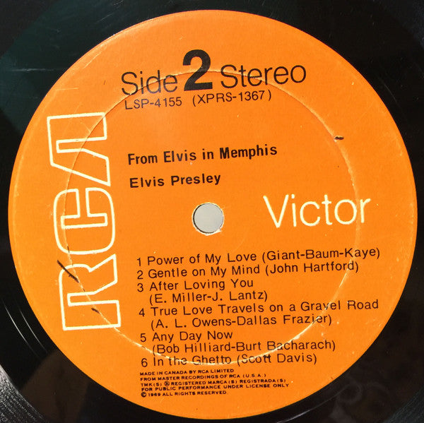 Elvis Presley - From Elvis In Memphis Vinyl LP Album (VG Condition) - Perfect for Vintage Music Collectors & Classic Rock Enthusiasts