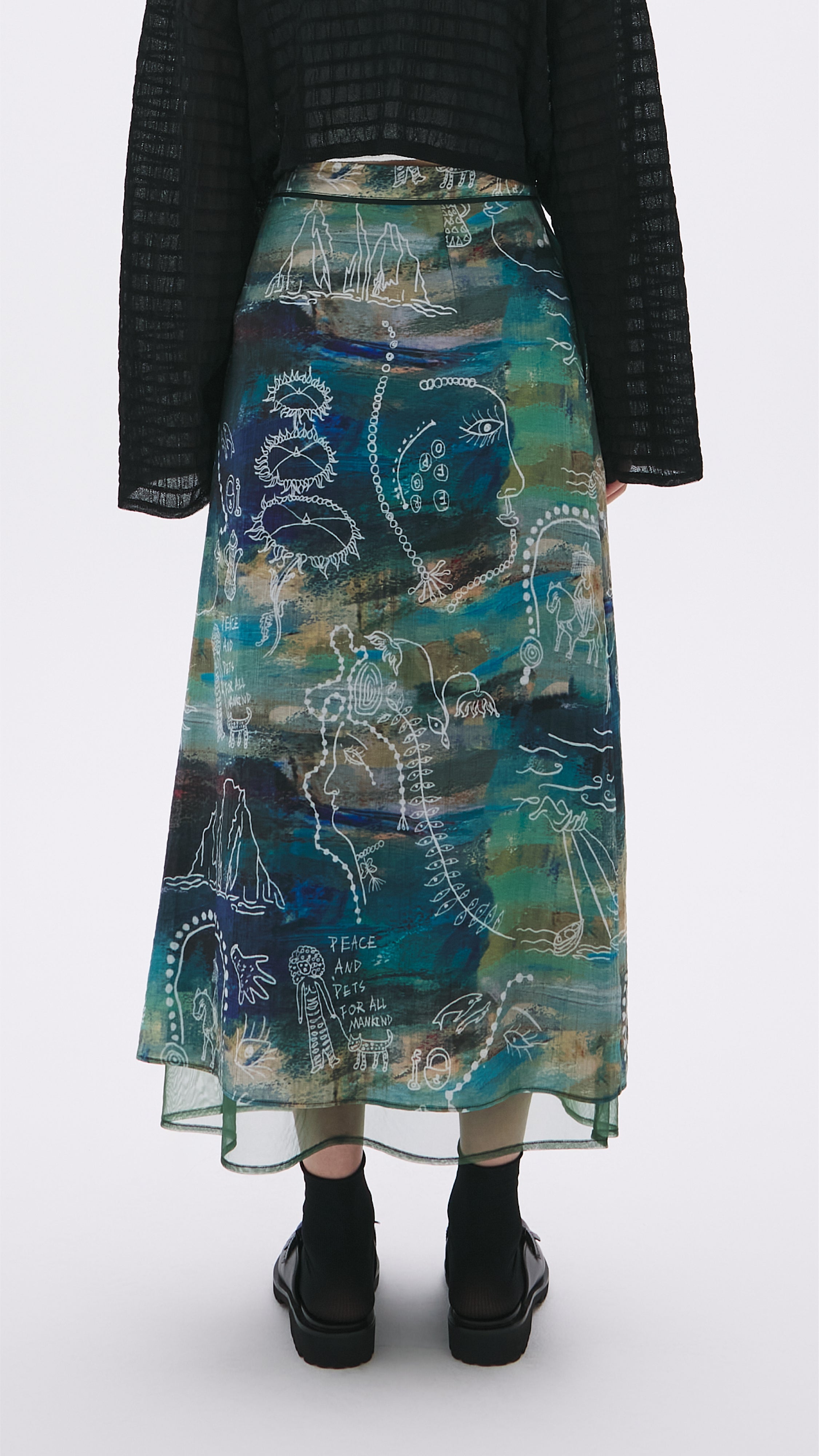 Stylish Floral Pattern Skirt for Women - Trendy A-Line Midi Skirt for Casual Outfits, Office Wear & Summer Dresses