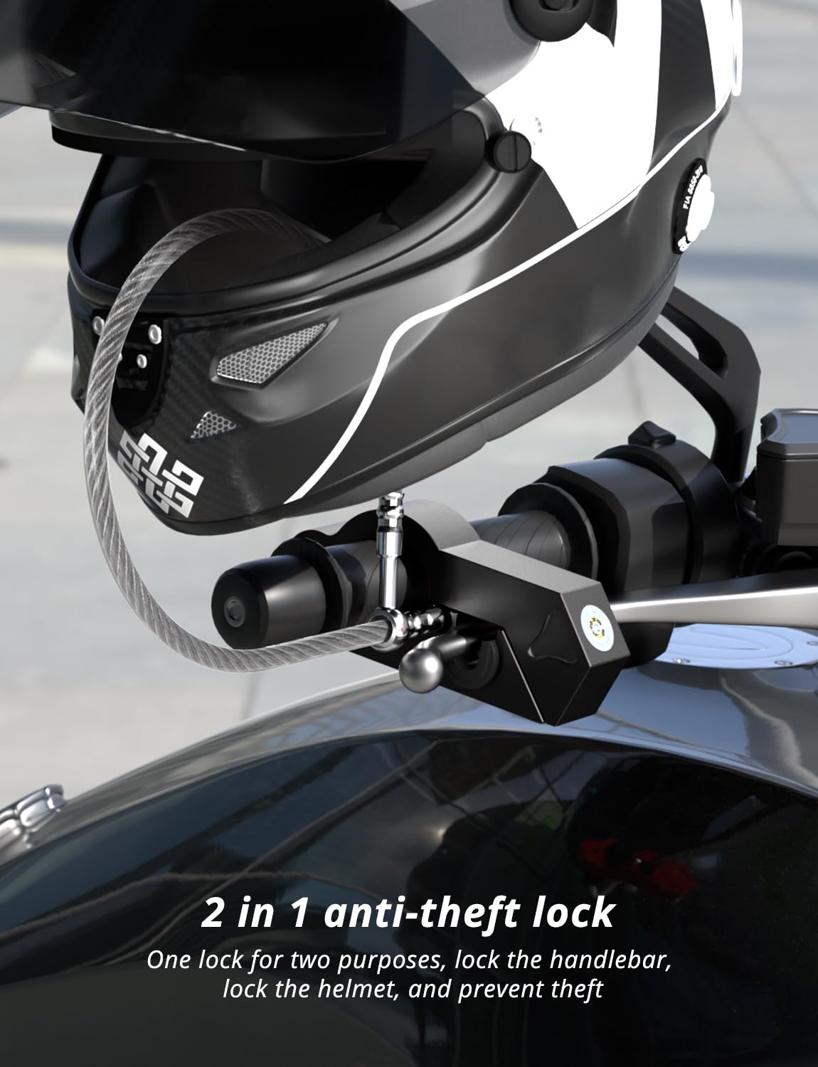 Oasser Motorcycle Lock Set - Anti-Theft for Bikes & ATVs - Secure Handlebars & Helmets on the Go