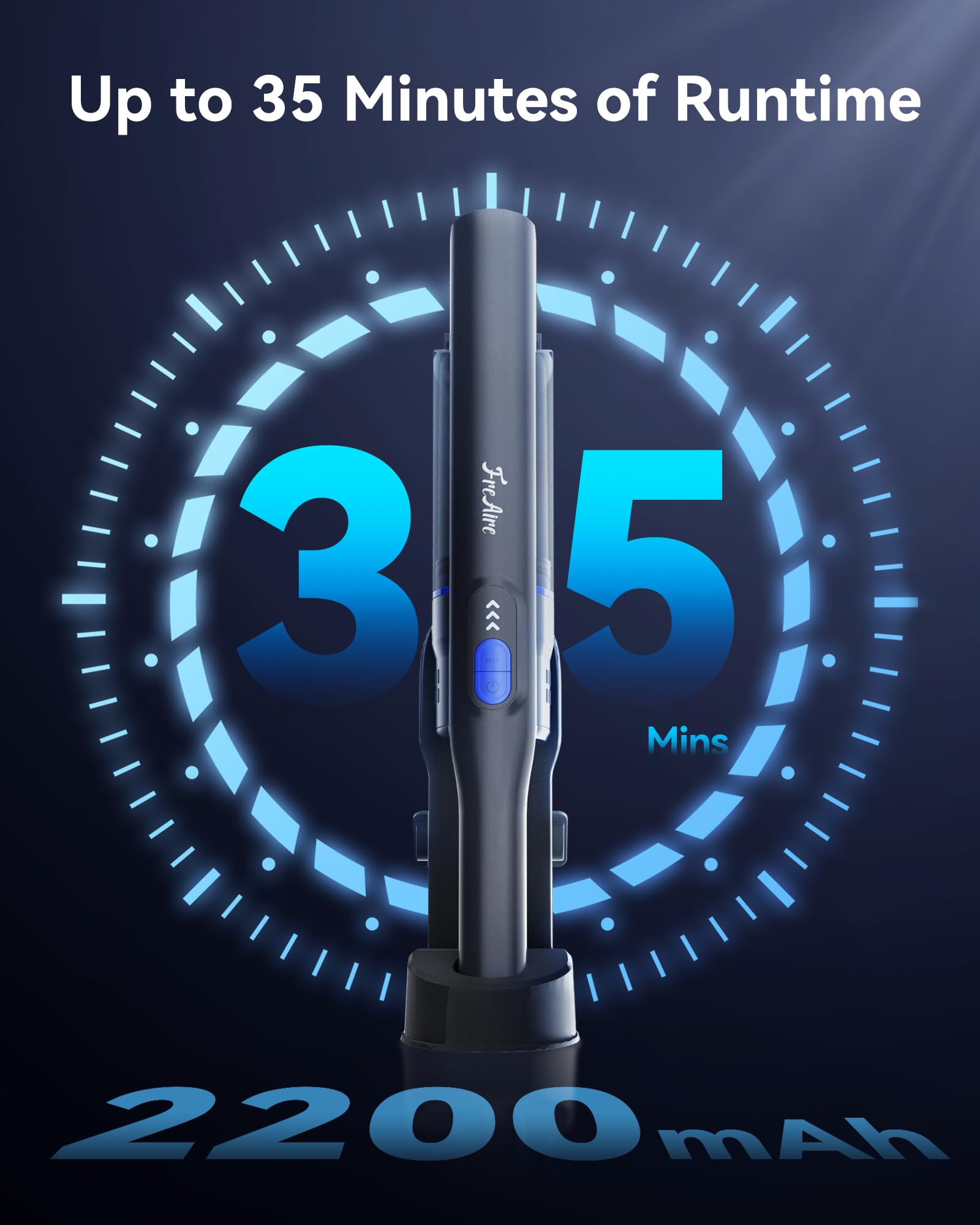 FreAire Cordless Handheld Vacuum Cleaner 20KPa Powerful Suction - Lightweight Portable Car Vacuum with Fast Charging Dock, 35 Min Runtime - Ideal for Home, Car, Pet Hair Cleaning & Quick Spills (Blue)