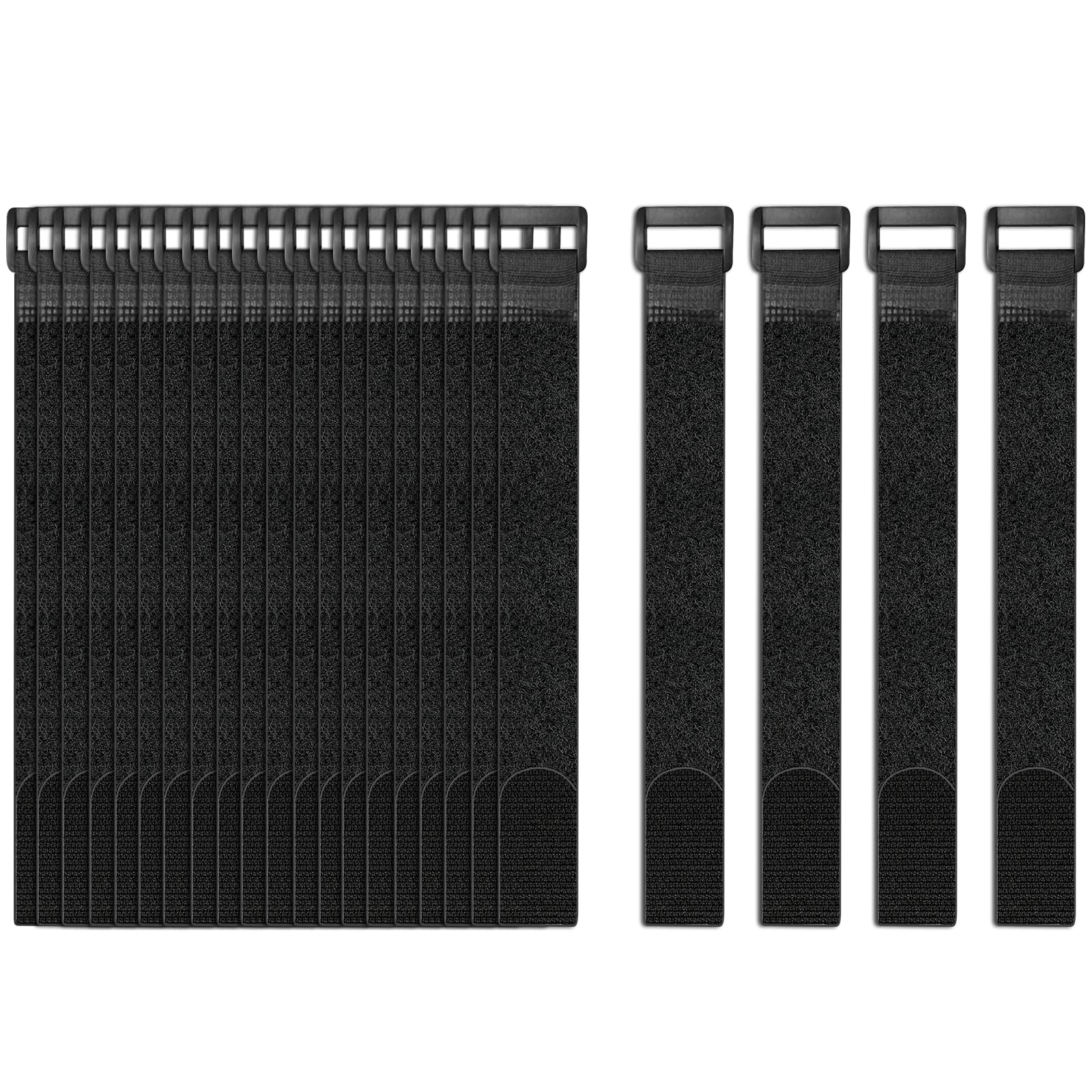 24 Pack Reusable Hook and Loop Cable Straps (1