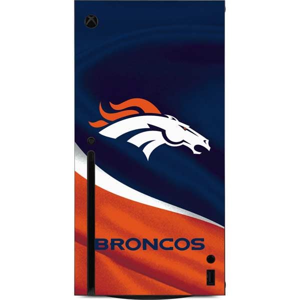 Officially Licensed NFL Denver Broncos Gaming Skin Decal for Xbox Series X Console - Perfect for Customizing & Protecting Your Gaming Setup