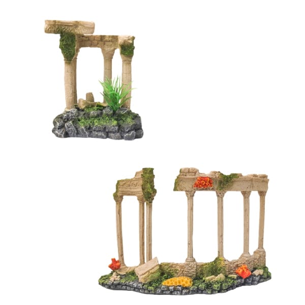 Fish Gear Sunken Ruins Aquarium Ornament - Unique Underwater Decor for Fish Tanks, Perfect for Tropical & Freshwater Aquariums