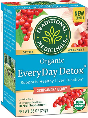 Organic Schisandra Berry Herbal Tea for Liver Detox & Healthy Function - Traditional Medicinals Everyday Detox (16 Tea Bags) | Supports Cleansing & Wellness for Daily Rituals & Holistic Living