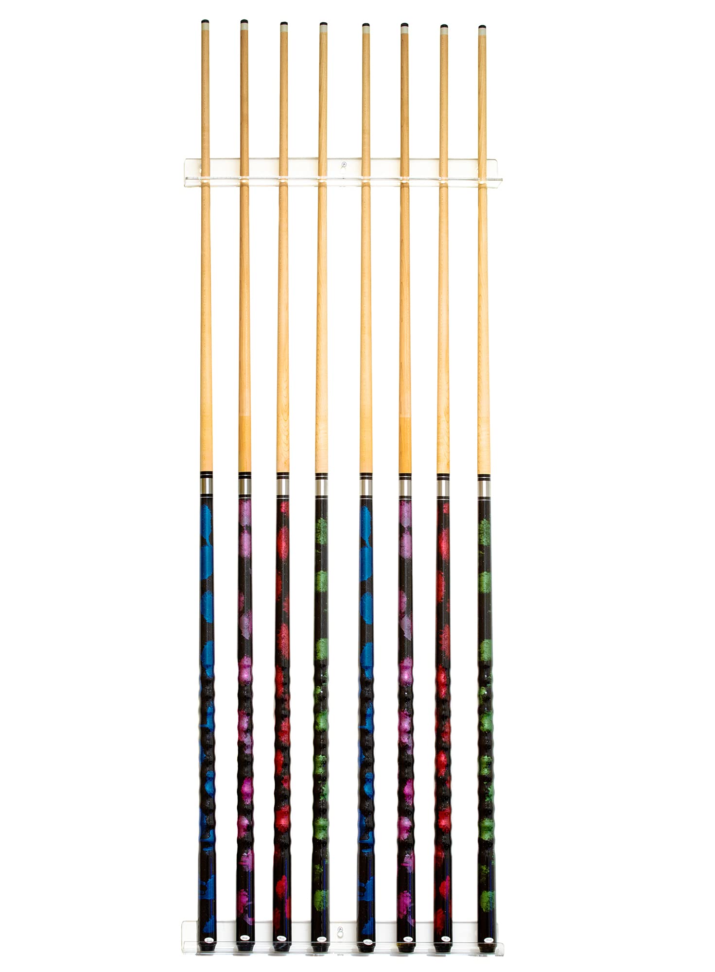 Premium Acrylic Pool Cue Stick Holder and Billiard Ball Display Shelf - Perfect for Game Room Storage and Stylish Home Decor