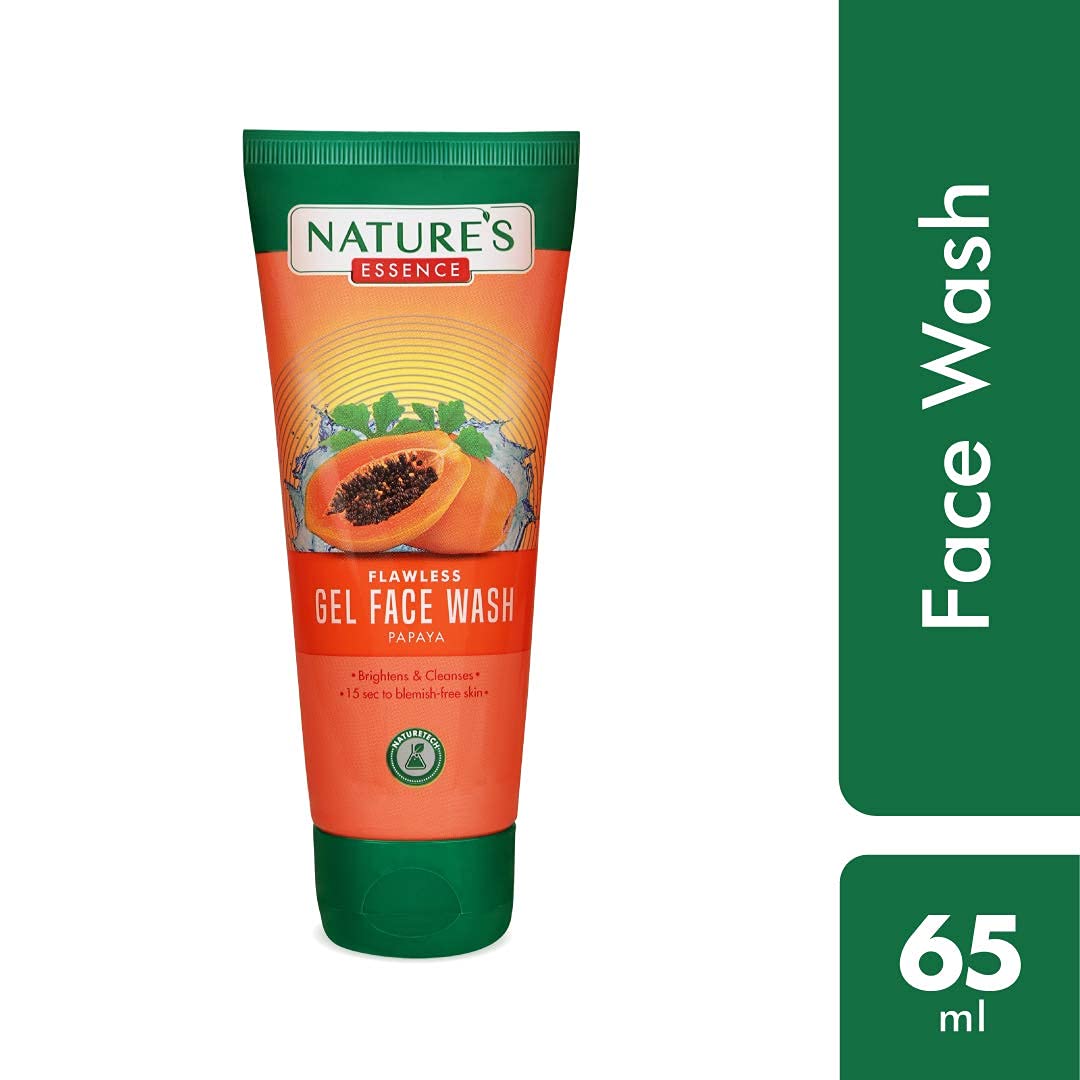 Nature's Essence Perfect Papaya Face Wash - 65ml (Pack of 4) | Gentle Exfoliating & Brightening Facial Cleanser for Glowing Skin | Perfect for Daily Skincare Routine & Travel