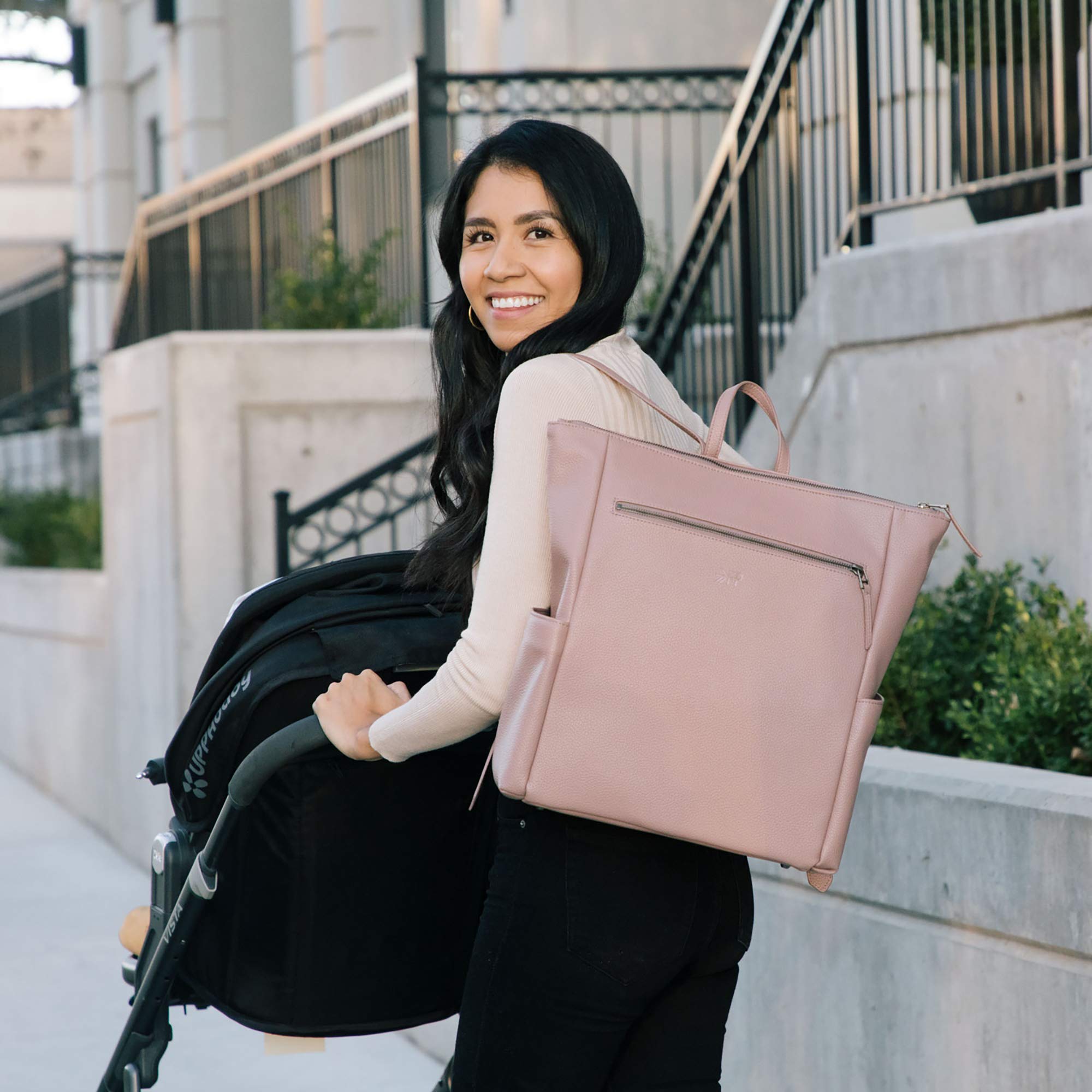 Freshly Picked Minimalist Diaper Bag Backpack in Thistle - Stylish & Functional Baby Essentials Organizer for Moms on the Go