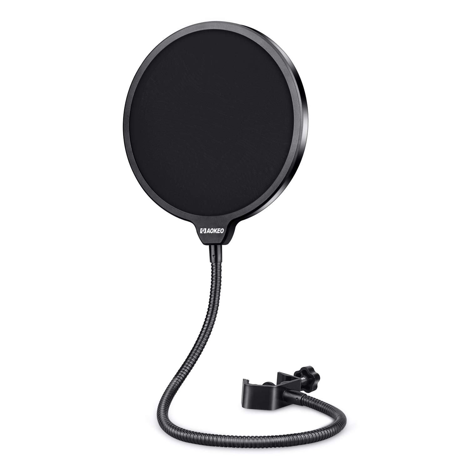 Professional Microphone Pop Filter - Dual Layered Wind Screen with 360° Flexible Gooseneck Arm - Compatible with Blue Yeti & All Microphones - Perfect for Podcasting, Streaming & Voice Recording