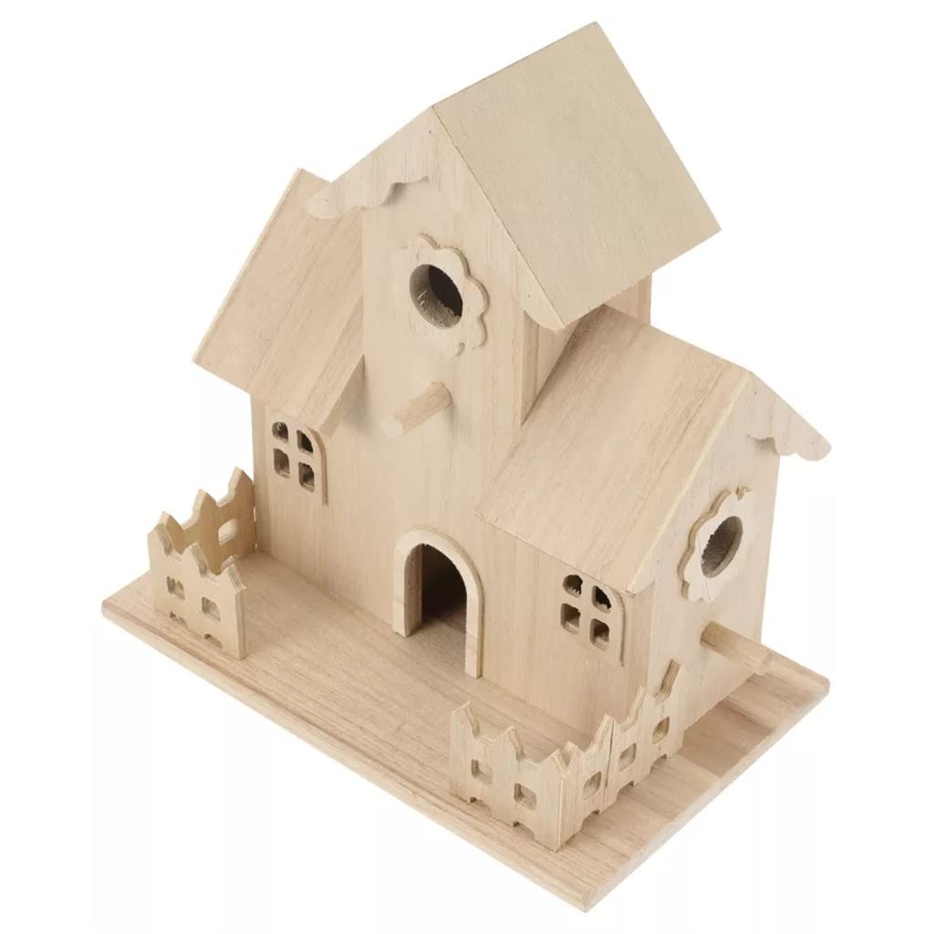 LEIGE Hanging Bird House - Outdoor Garden & Balcony Bird Nesting Box for Wild Birds - Durable Wooden Birdhouse Cage (20x12.5x20cm) - Perfect for Backyard, Patio & Interior Decor - Ideal Gift for Bird Lovers