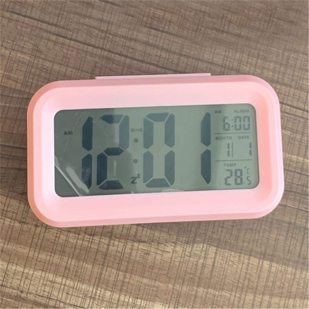 ZKG Digital Alarm Clock with Temperature Display, Snooze Function & Night Light - Perfect for Kids Bedroom, Desk Clock for Children, Wake Up Light for Home, Office, and School (White)