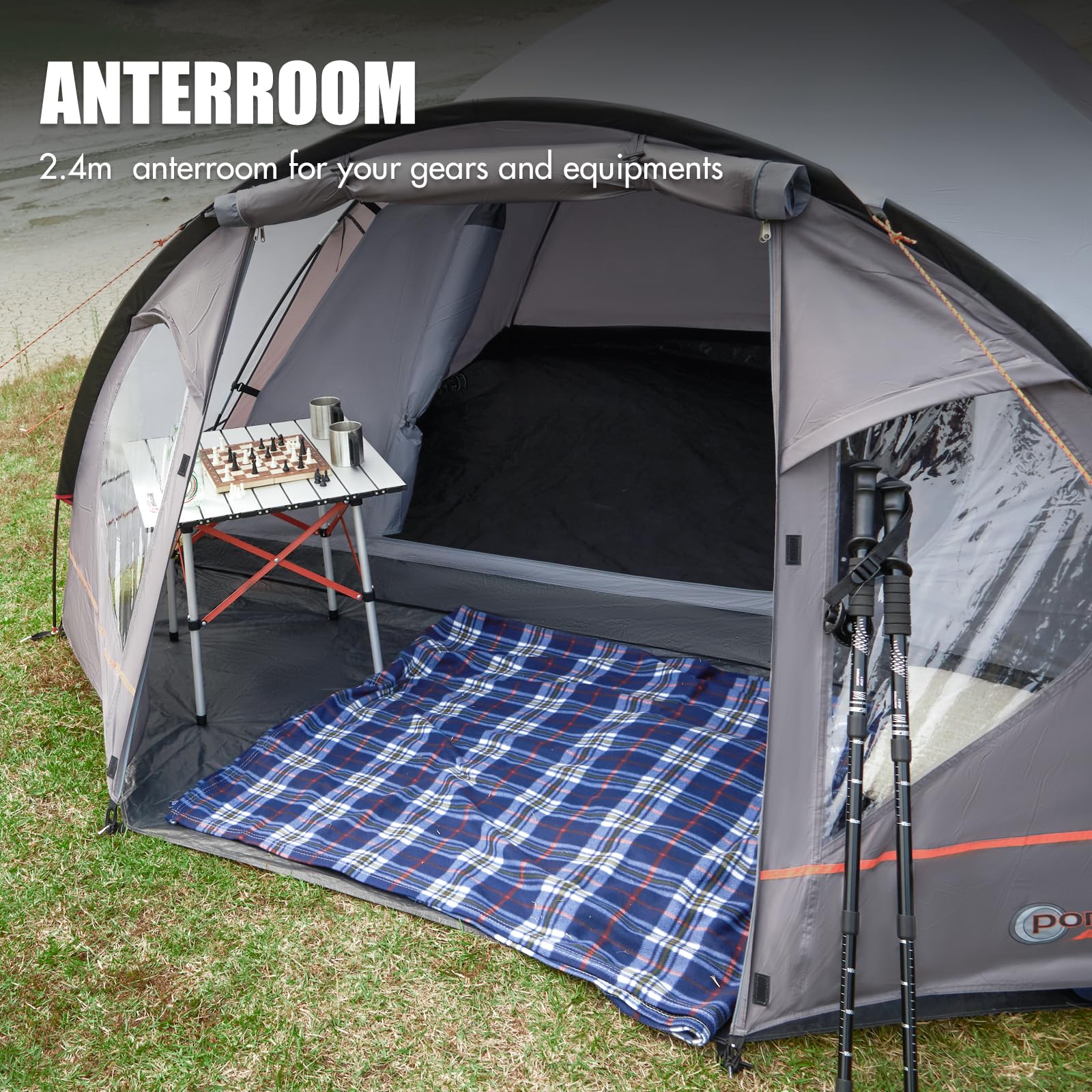 **Waterproof 3-4 Person Dome Camping Tent with Rainfly – 4000mm PU Coating for Family, Festival, Trekking & Garden Use – Perfect for Outdoor Adventures, Travel & Backpacking**