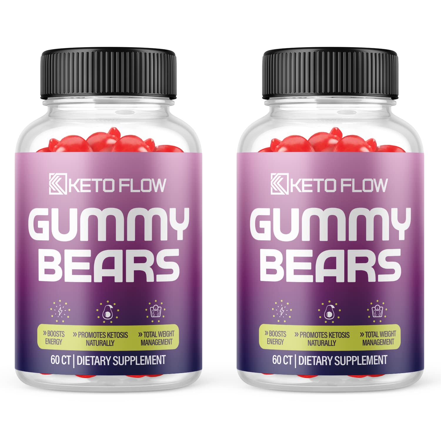 Keto Flow Gummies with Apple Cider Vinegar - Sugar Free Ketogenic Diet Supplement for Weight Loss (2 Pack) | Perfect for Low Carb Snacking & On-the-Go Energy Boost