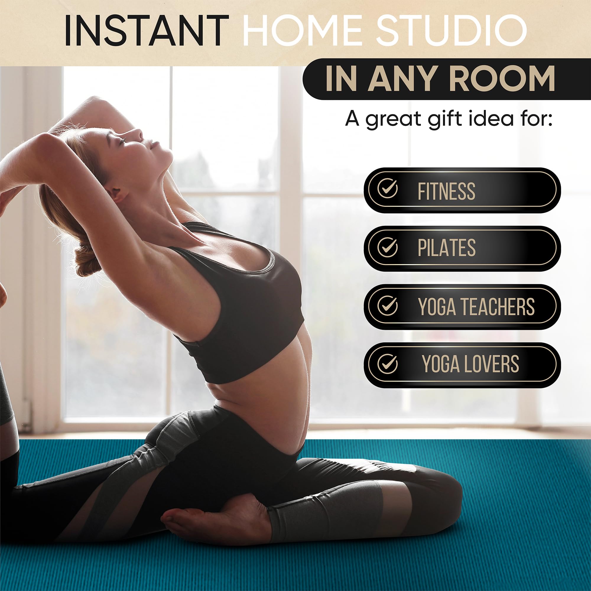 Premium Extra Large Non-Slip Yoga Mat 9'x6'x8mm - Ultra Thick Comfortable Exercise Mat for Home Workouts, Stretching & Cardio - Perfect for Barefoot Training on Hardwood, Tile & Gym Floors
