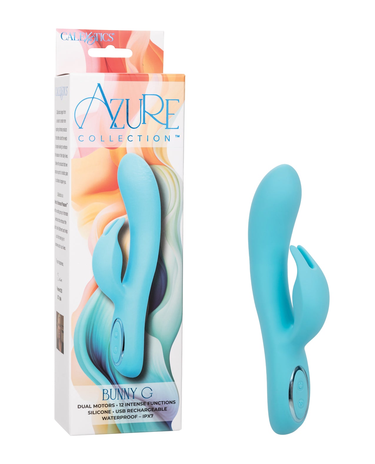 Azure Collection Bunny G Rechargeable Silicone Vibrator - Blue | Waterproof Adult Toy for Couples & Solo Play | Perfect for Romantic Nights & Self-Care Moments