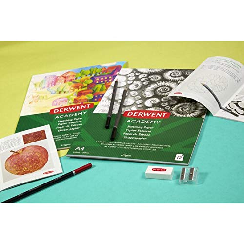 Derwent Academy Colouring Starter Set - 17-Piece Drawing & Coloring Kit with Sharpener & Eraser | Premium Quality Art Supplies for Beginners & Students | Perfect for Sketching, Shading & Adult Coloring Books
