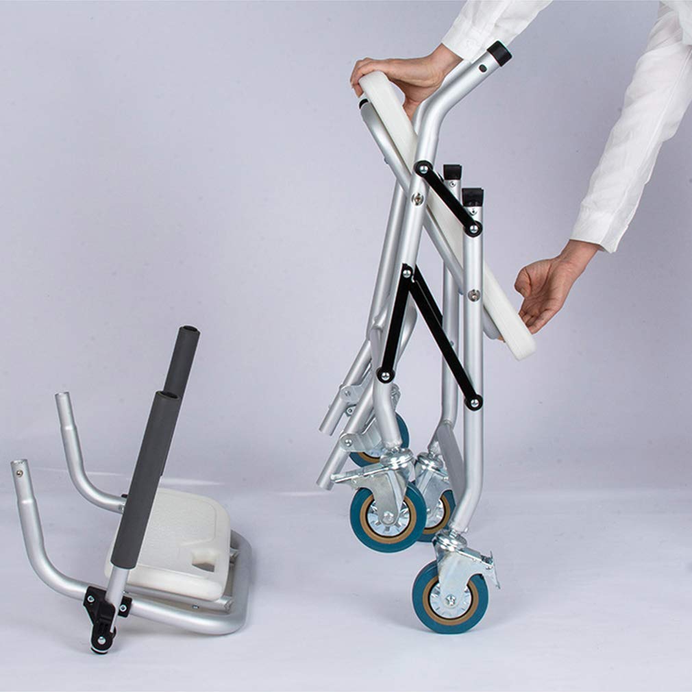 Foldable Mobile Shower Chair with 4-Wheel Brakes (360°) - Adjustable Height 46cm & Width 41cm - Wheelchair & Toilet Chair with Backrest for Elderly & Disabled - Safe Bathroom & Home Care Solution