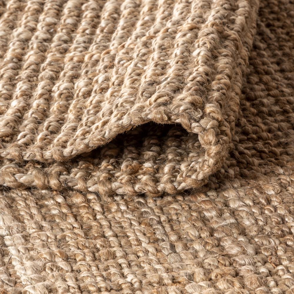 Hand Woven Chunky Jute Area Rug - Natural Eco-Friendly Floor Mat for Living Room, Bedroom & Home Decor - Soft & Durable Bohemian Style Rug for Indoor Use