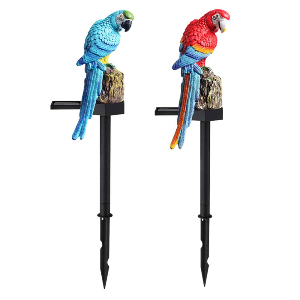 2 Pack Solar Lawn Lights Outdoor - Waterproof Solar Pathway Lights for Garden, Patio, Yard, Walkway | Decorative Solar Parrot Lights for Nighttime Landscape Illumination