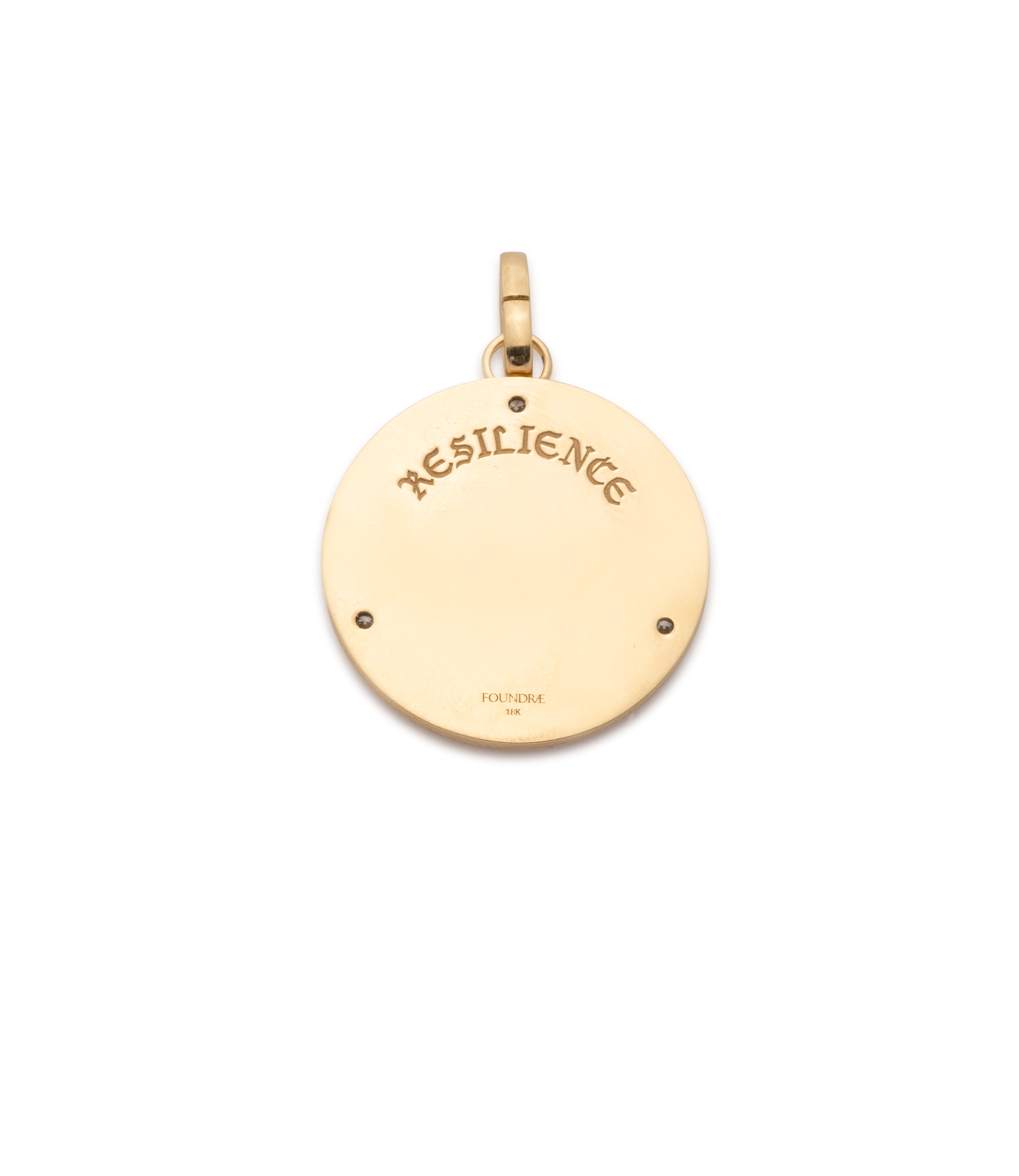 Resilience Large Ceramic Medallion Pendant - 18K Yellow Gold with Diamond Accents & Annex Link Chain | Elegant Jewelry Gift for Women, Perfect for Weddings & Special Occasions