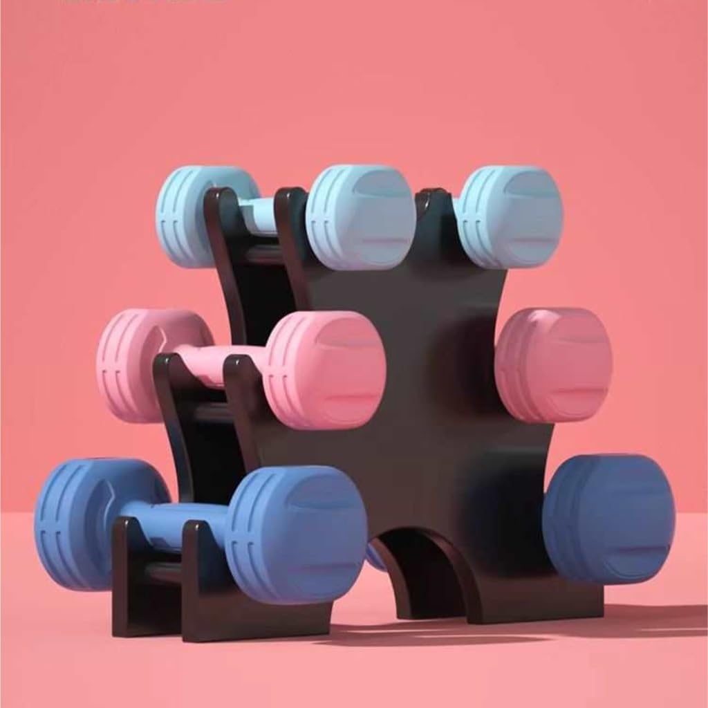 Rubber Dumbbell Set for Women & Men - Home Gym Fitness Equipment, Small Dumbbells, Yoga Weights, Kettlebells for Strength Training - Perfect for Home Workouts, Yoga, and Personal Training