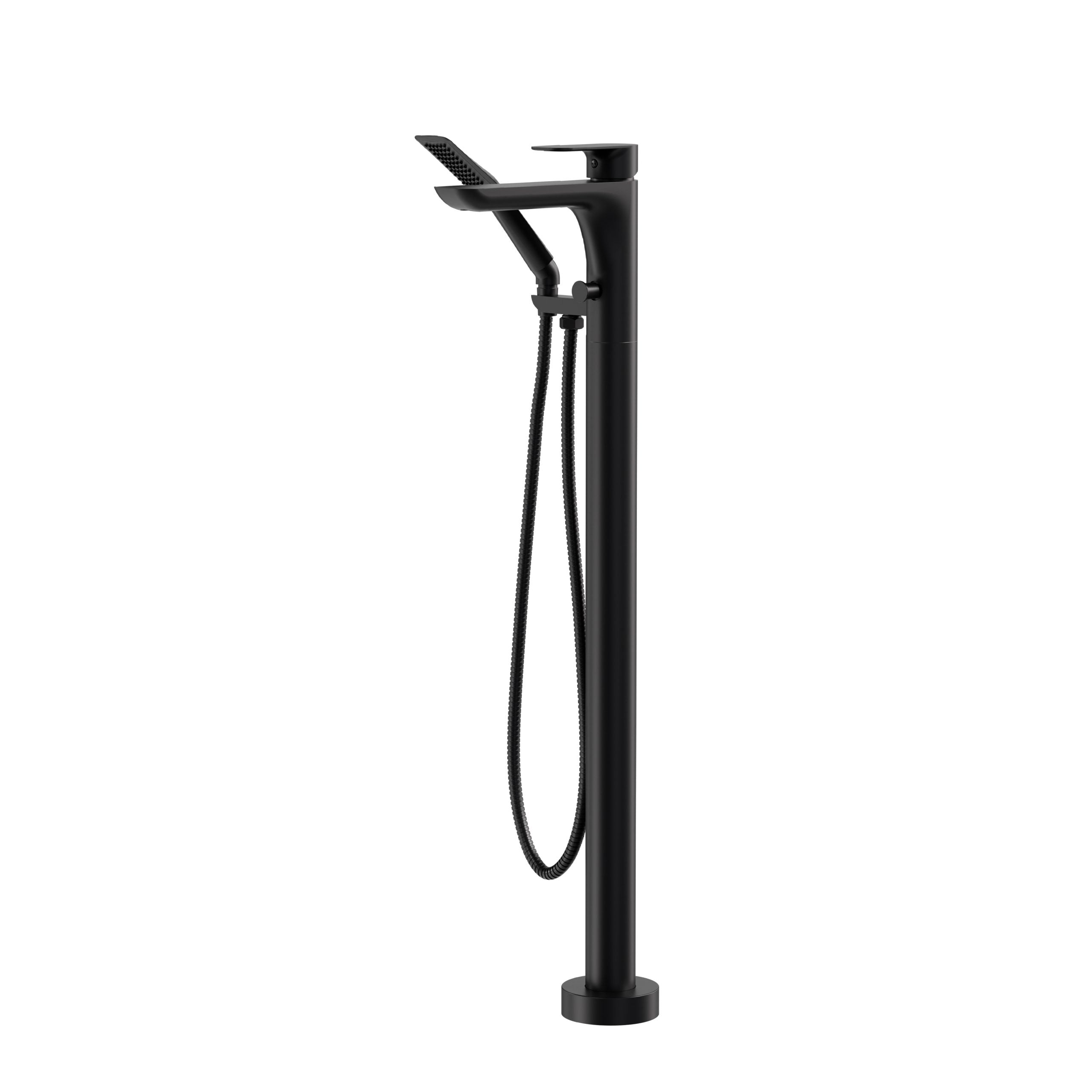 AQUA BRASS Must Floor Mount Tub Filler with 3 Finish Options - Perfect for Modern Bathroom Renovations and Luxury Spa Installations